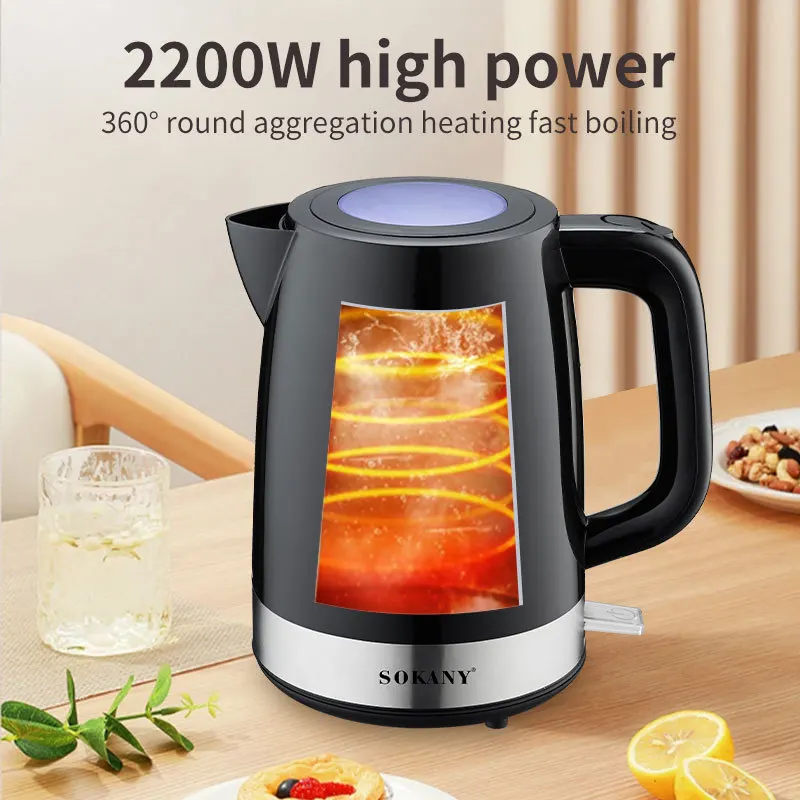 1.7L Electric Kettle Tea Coffee Thermo Pot Stainless Steel Hot Water Boiler 2200W Quick Boiling Auto Shut-Off Smart Kettle