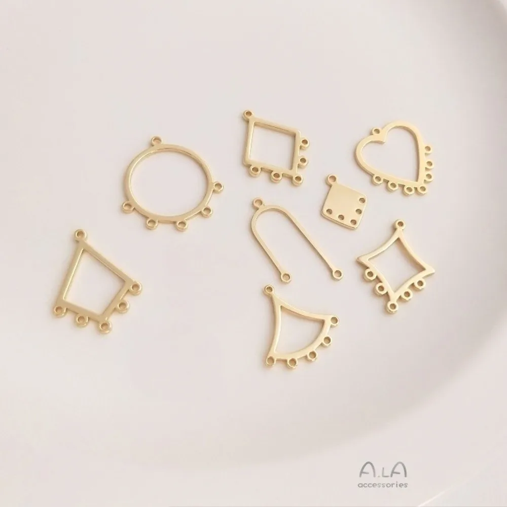 

1Pcs Copper Charms 14K Gold Color Multi-Pendant Geometric Rhombus Multi-Hanging Tassel Ear Handmade DIY Earrings Accessories