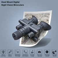 OHB-R5 Digital Binoculars 1080P HD Night Vision 600M Long Range Hunting with IR & Tacticle Flashlight Head Mounted Video