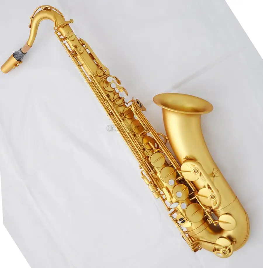 

NEW Professional Tenor Saxophone Matt Gold Sax Pearl button Bb High F# With Case