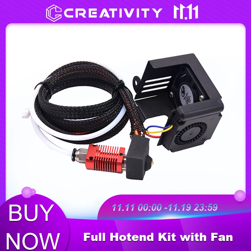 

Полный комплект Hotend Ender 3/CR10/Emder5/Ender 3 V2 с охлаждающим вентилятором 12 В/24 В 4010, сопло 0,4 мм для 3D-принтера Ender 3