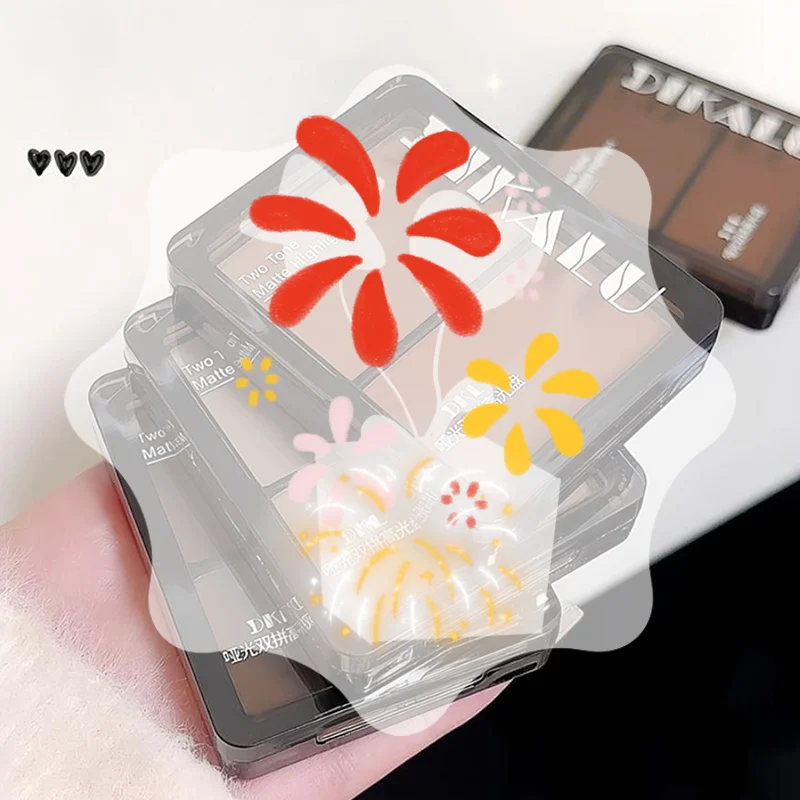 DIKALU Contour Palette 3D Facial Bronzer Cosmetic Face Shading Powder Zweifarbige, langlebige, matte Nasenschatten-Make-up-Kosmetik