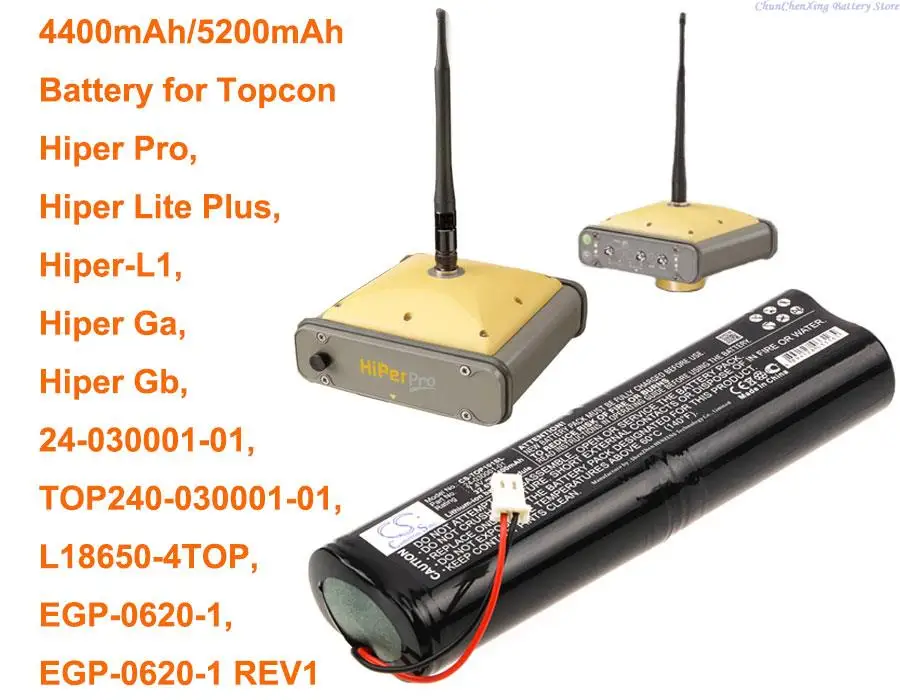 4400mAh/5200mAh Battery for Topcon Hiper Pro,Hiper Lite Plus, Hiper-L1, Hiper Ga, Hiper Gb, EGP-0620-1, EGP-0620-1