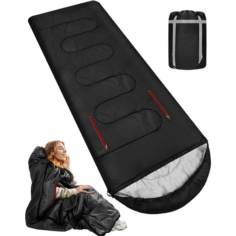 

Sleeping Bag - Wearable for Adults & Kids with Arm Zipper Holes in Cold & Warm Weather, Waterproof Portable Sleeping Bag