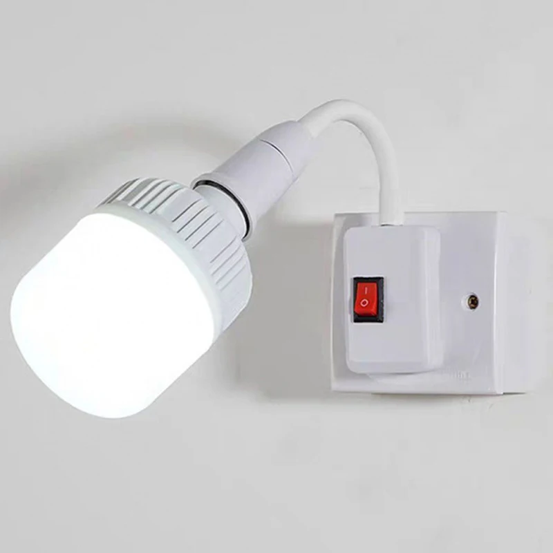 Bases de lámpara universales E27, soporte giratorio ajustable, curva Flexible, prueba móvil, enchufe de luz LED, adaptador de bombilla, interruptor de enchufe