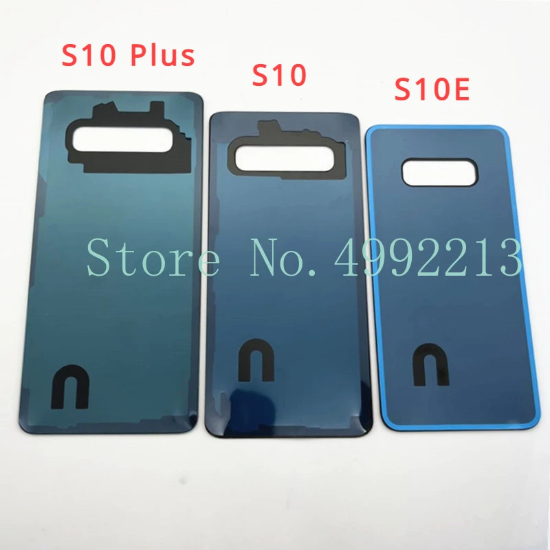 For Samsung Galaxy S10 Plus G975 Back Battery Cover For S10 G973 S10E S10plus Glass Rear Housing Cover Adhesive Replace Case