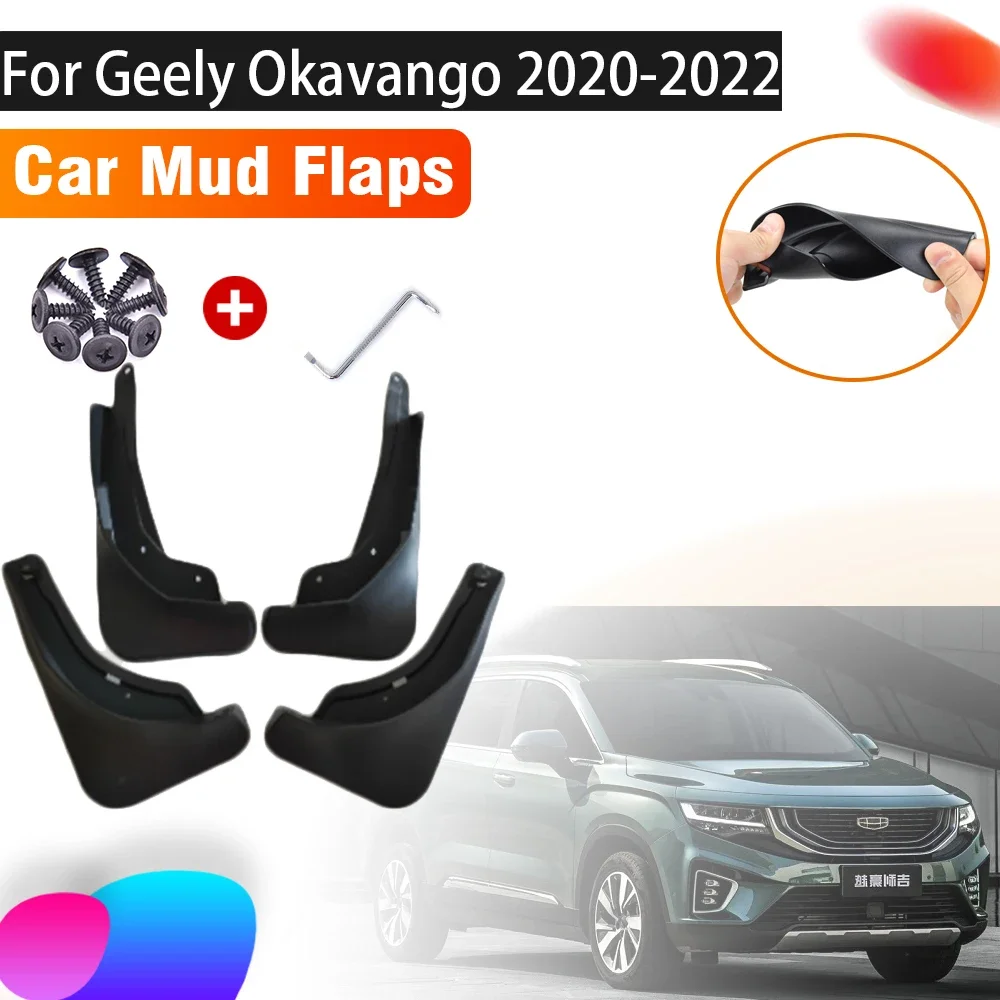 4 PCS Car Mudguards For Geely Okavango 2022 Accessories Haoyue 2020 2021 Mud Flaps Splash Guard Front Rear Fenders Accessories