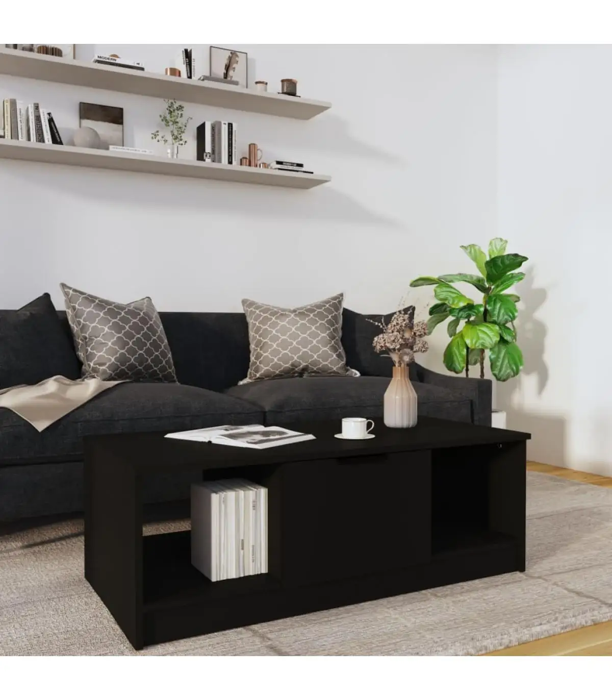 Coffee tables coffee table black plywood 102x50x36 cm