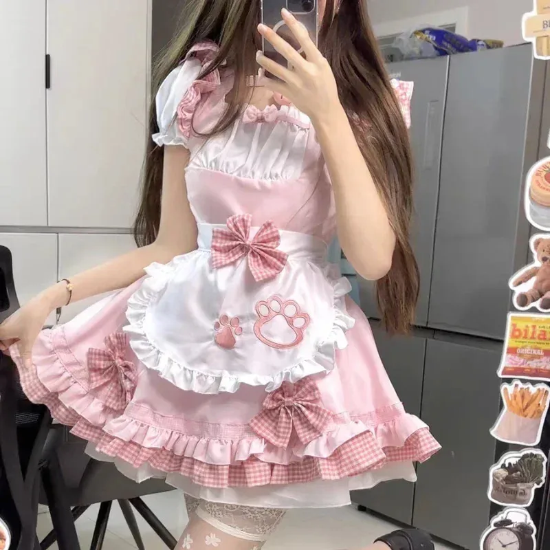 

Cosdea Lolita cat girl maid cosplay costume Japanese kawaii plus size Love Live cosplay anime pink dress sweet student party72b