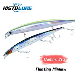 HISTOLURE Ultra Long Casting Slim Minnow Floating Fishing Lure  175mm 26g 10-90cm Saltwater Artificial Large Hard Baits
