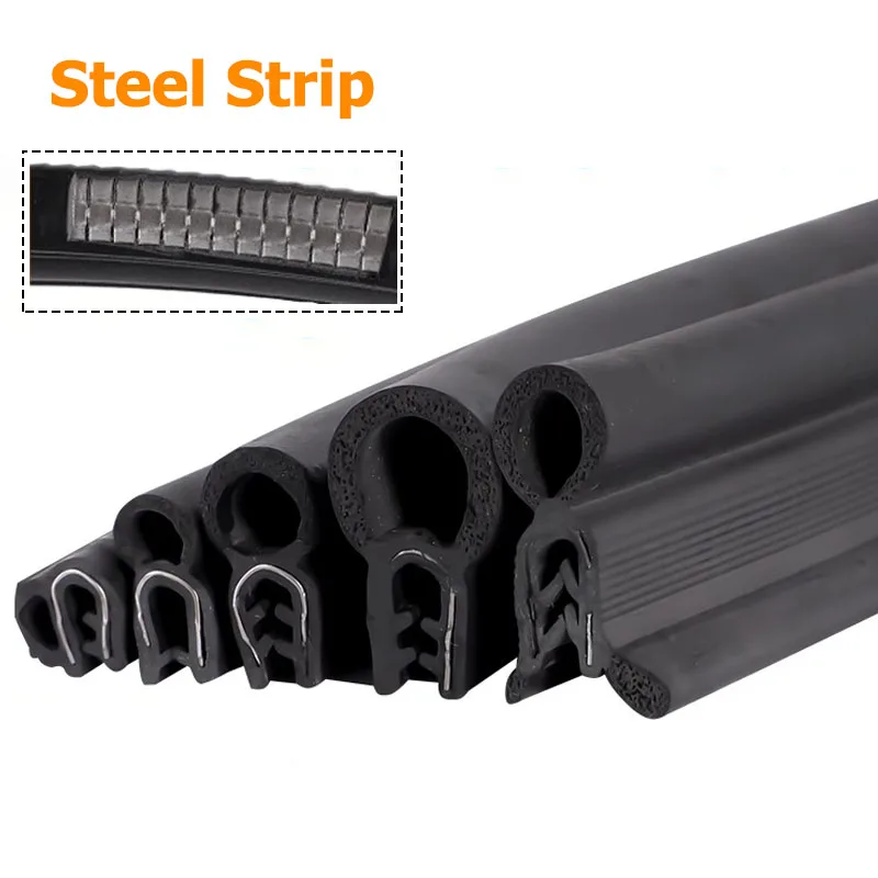 

1/5M Car Door Edge Guard Protector Strips U Type Double-layers Sealing Strip Waterproof Soundproof Anti-collision Strip