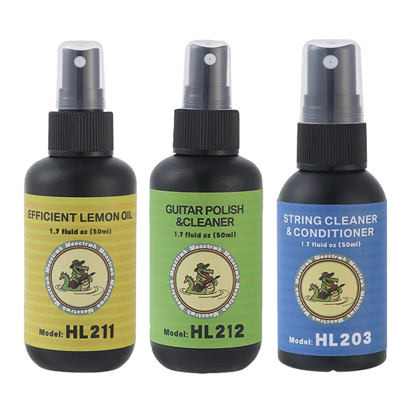 Kit todo en uno de limpieza de guitarra, diapasón, aceite de limón, limpiador de cuerdas de guitarra para limpieza y mantenimiento de guitarra
