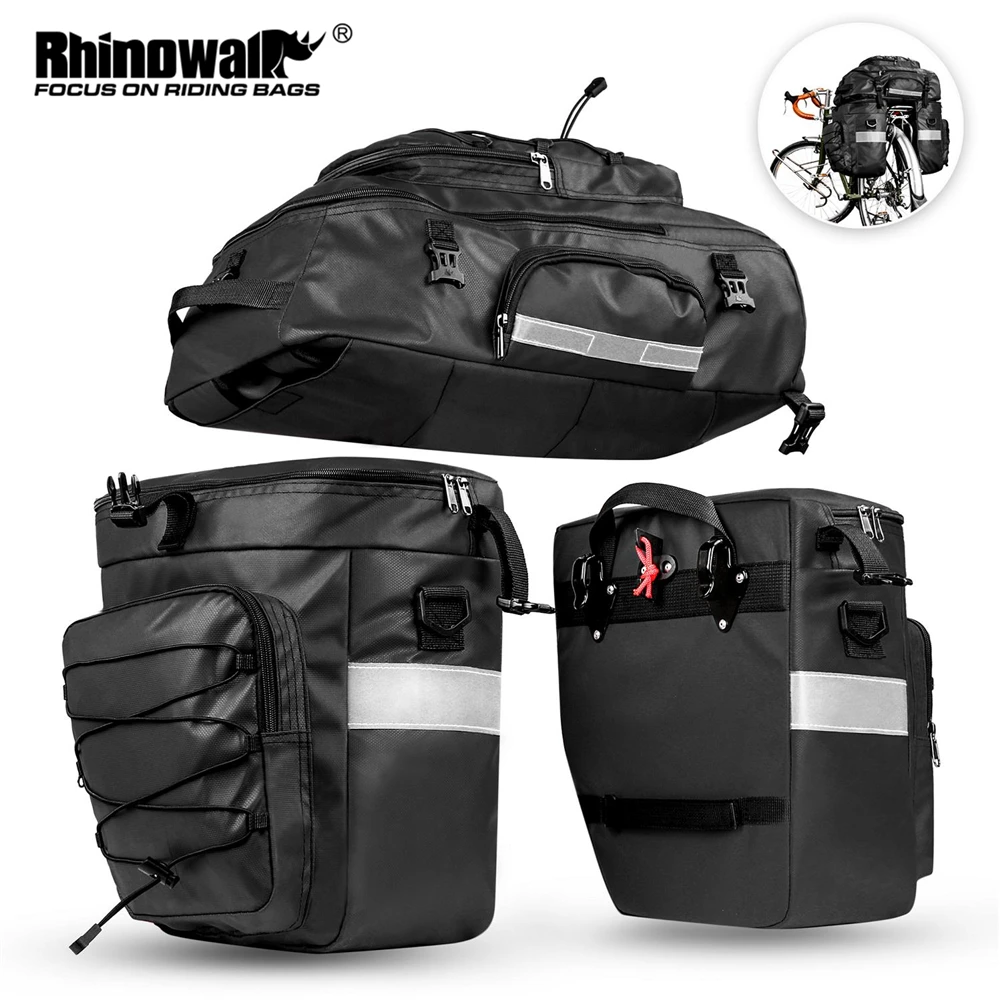 

Rhinowalk Bicycle Bag Waterproof 65L Pannier Bag 3 in 1 Bike Rear Seat Bag Big Capacity Cycling Luggage Saddle Backpack