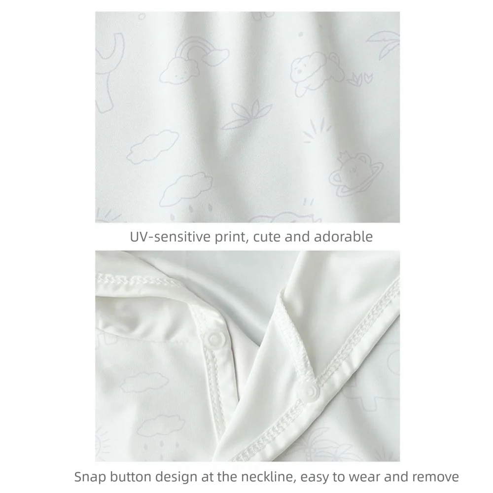 

Breathable Baby Sun Protection Clothing Hooded Design UPF 50+ Sunscreen Cape Anti-mosquito with Snap Button