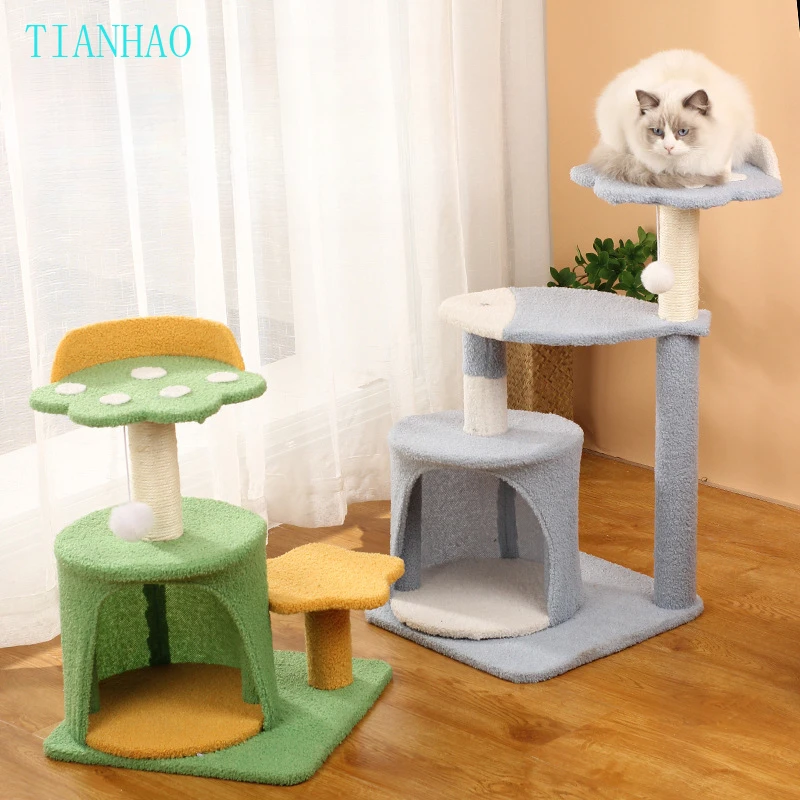 Sisal Multi-Layer Cat Tree Cat Climbing Frame Cat Scratch Post Cats Nest House Space Saving Cats Furniture Cats Toys Interactive