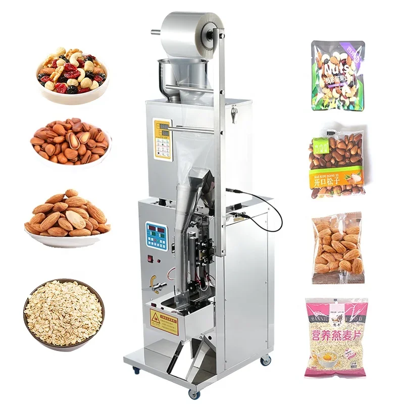 

Multifunctional automatic nut peanut candy popcorn coffee tea bag packaging machine 1g 50g 100g sealing machine