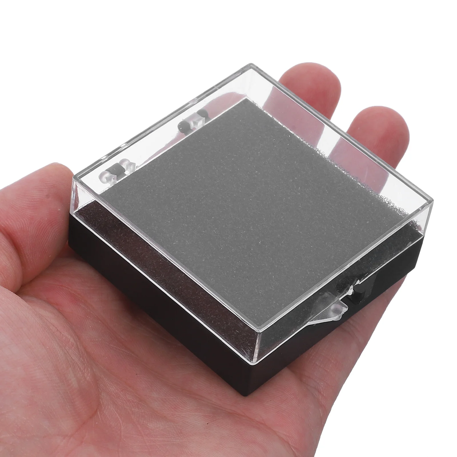 

10 Pcs Display Box 56x56x22mm Black Sponge Small Plastic Storage Boxes for Lapel Pin Organizer Badge Case Jewelry Sample
