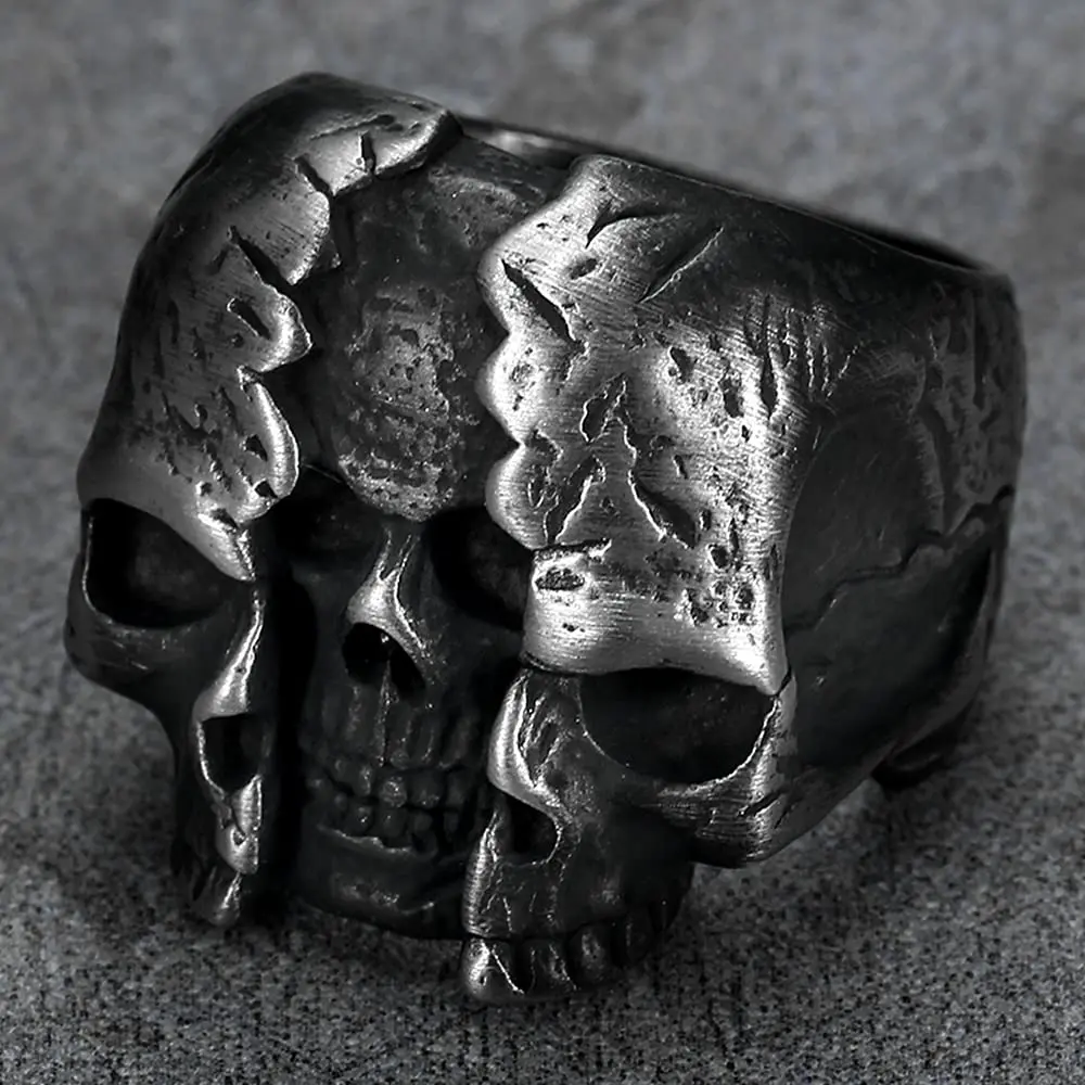 Personalized Fashion Hip Hop Men's Vintage Skull Ring Gothic Bike Rings For Men Women Punk Motorcycle Band Party Jewelry Gift