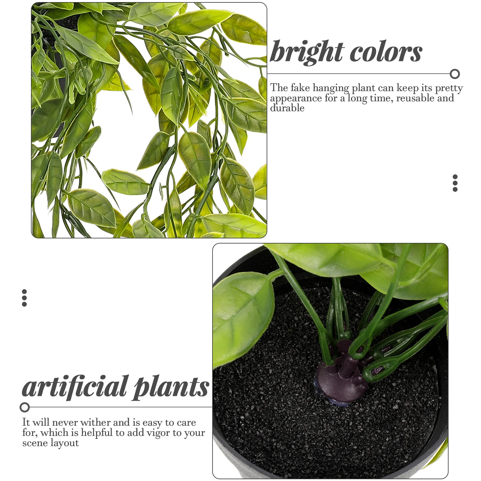 

3pcs Artificial Fake Plant With Pot Premiumgreenery Hanging Plants For Home Wedding Decor Garden Hanging Potted Plants Faux