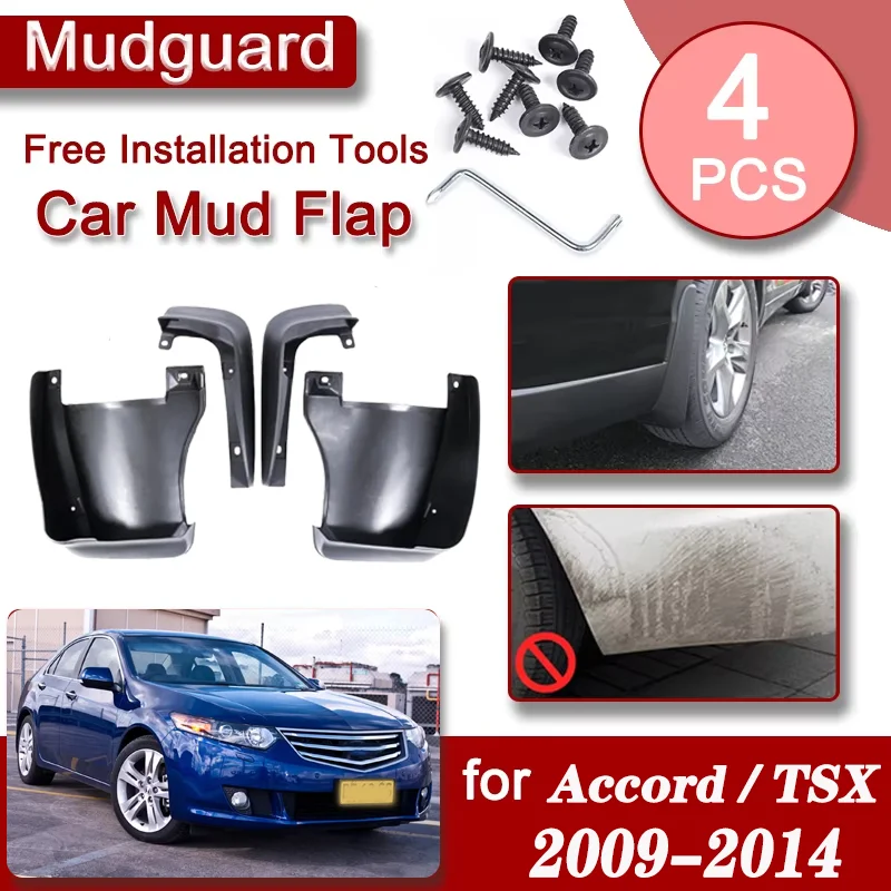 

Car Front Rear Mudguards For Honda Accord Euro Acura TSX 2009-2014 4PCS Accessories Luxury Fender Mudguard Anti-splash Mud Flaps