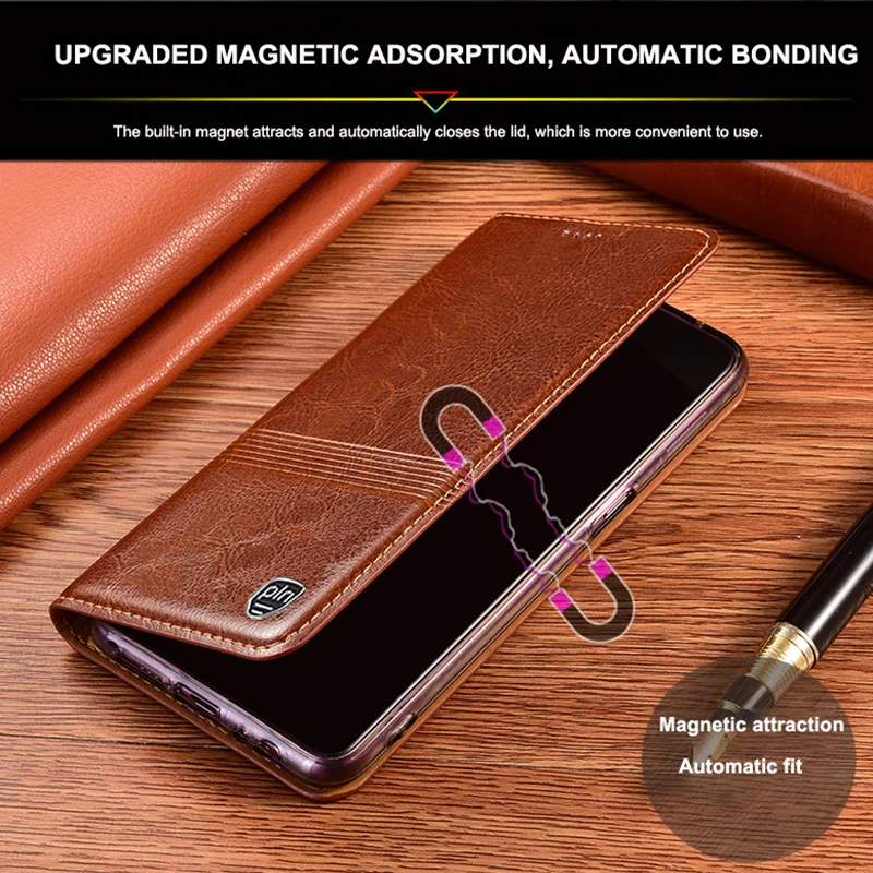 Genuine Leather Case for OPPO Find X2 X3 X5 Lite NEO Pro Luxury Magnetic Flip Cover Card Slots