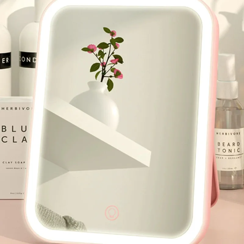 Led Mirrors Room Handed Japanese Women Vanity Girls Portable White Frame Yeelight Foldable Mirror Stand Specchio Accessories