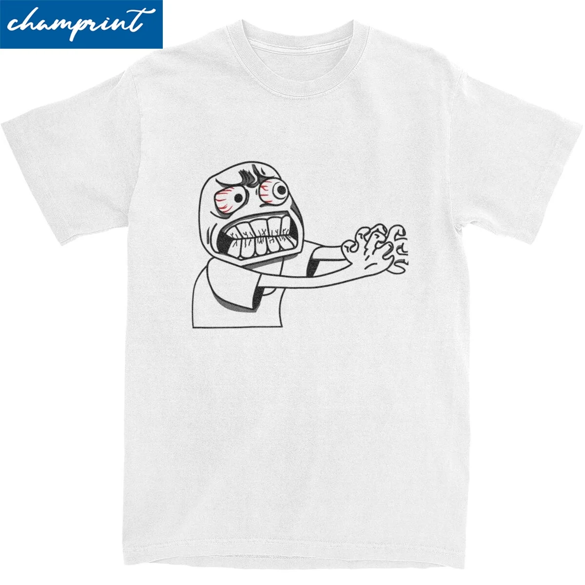 Leisure RAGE COMIC Trollface Tshirts Unisex O-neck Short Sleeve Tops Cotton Clothing