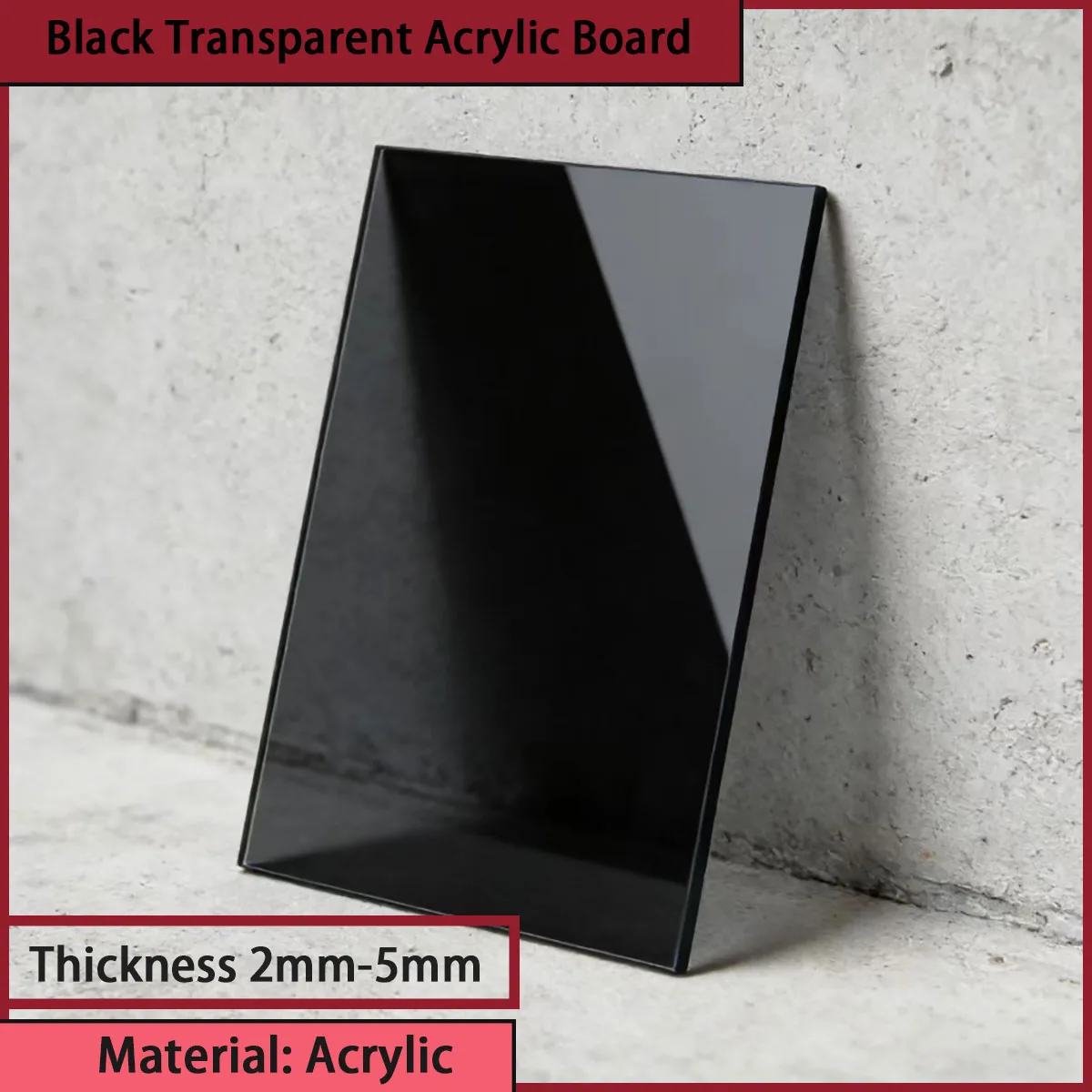 Image of Schwarze Transparente Acrylplatte PMMA Dicke 2mm~5mm, Ein Dekoratives Material, Das Ästhetik und Praktikabilität Vereint