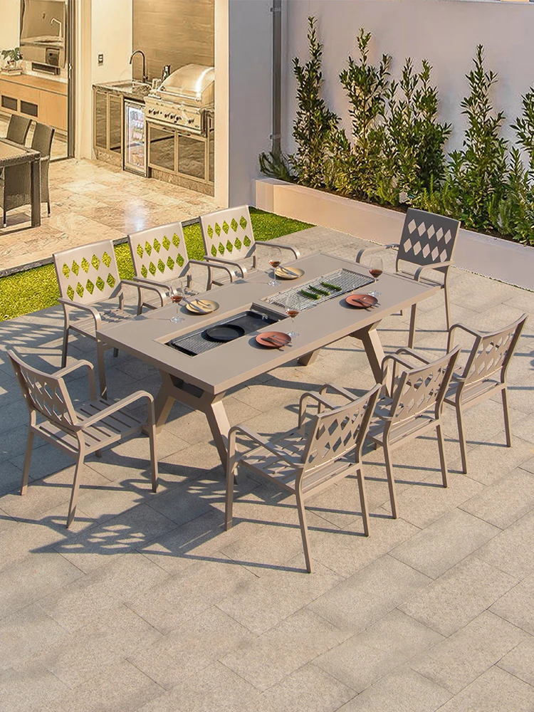 

Outdoor tables and chairs Courtyard Outdoor all-aluminum sun room Garden leisure balcony Open-air outside Internet celebrity
