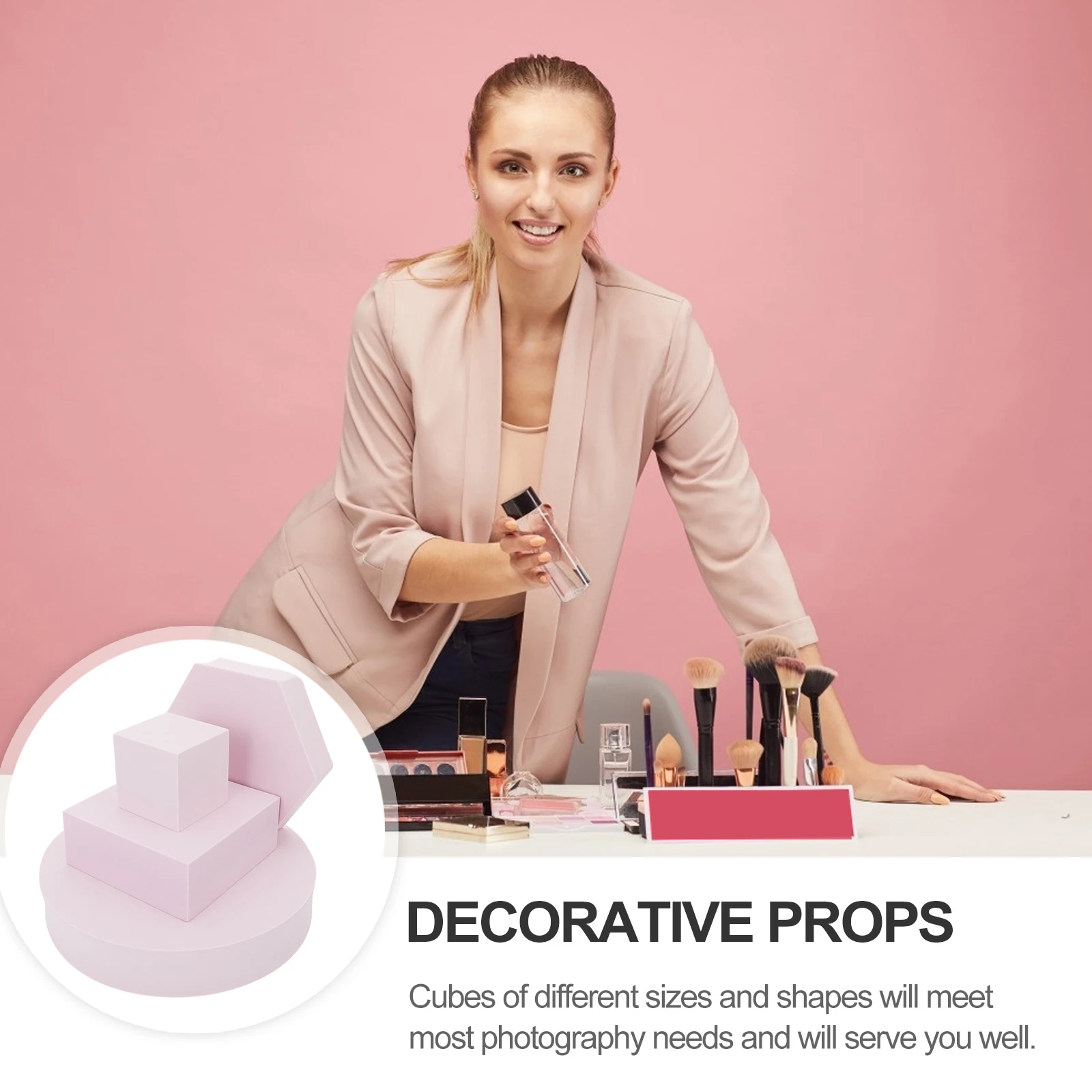 4 Pcs Geometry Props Geometric Cube Tool for Food Photography Decorative Colorful Background Lightweight Durable Waterproof Easy