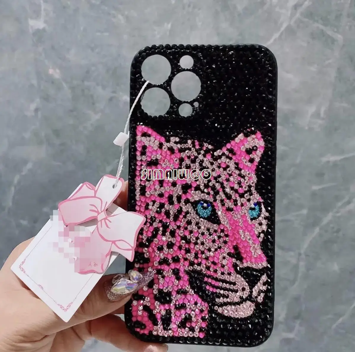 

Rhinestone Cellphone Case Mobile Phone Decorative DIY Cartoon Animal Cross Stitch Mosaic Bling Bling Christmas Birthday Gift