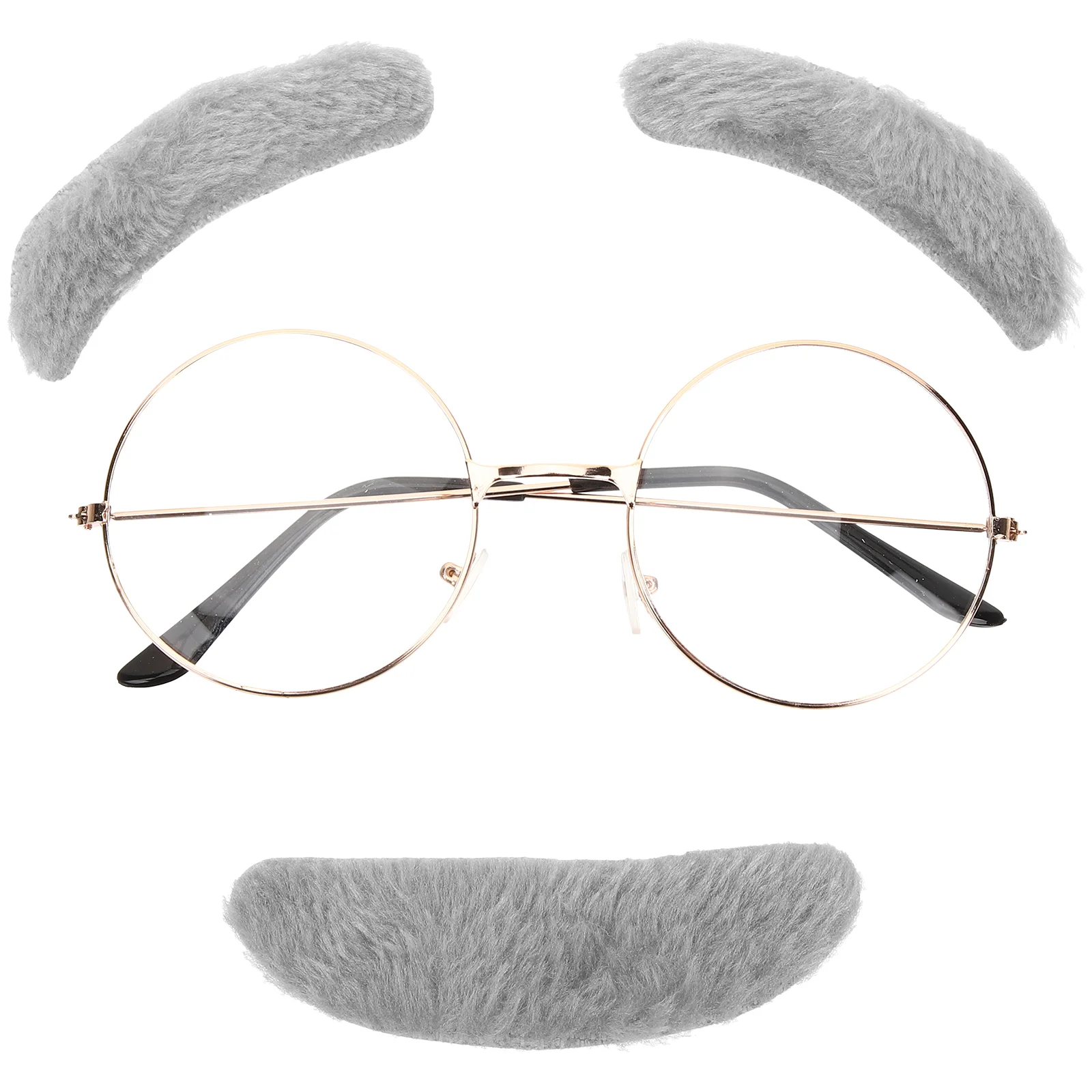 Gray Fake Beard Kit Old Man Costume For Kids 100 Days School Supplies Facial Hair Props Cosplay Accessories Simulated