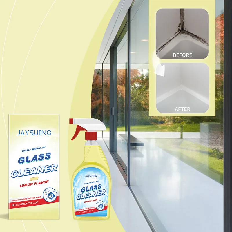 

Household Lemon Scent Cleaner Glass Stain Remover Dust Removal Formula Fresh Fragrance Home Glass Surfaces