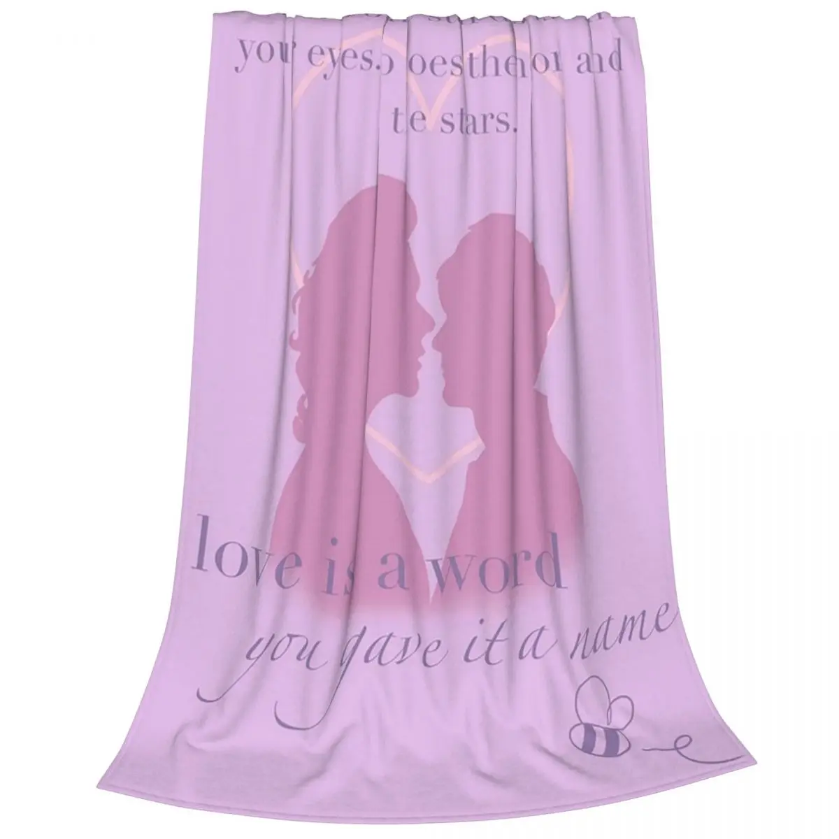 Love Is A Word Pastel Purple Blanket Fleece Multi-function Sofa Throw Blankets For Couch Bedding Office Throws Bedspread Quilt