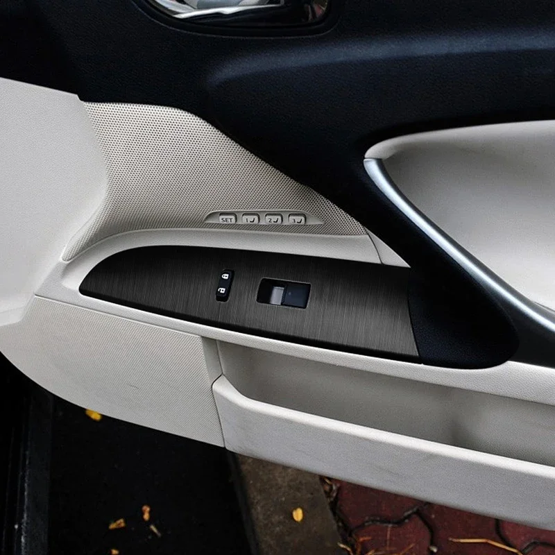 

Car Carbon Black Interior Sticker For LEXUS IS 2006-2012 LHD Window Lifting Panel Decal Gear Inner Door Protective Film Accessor