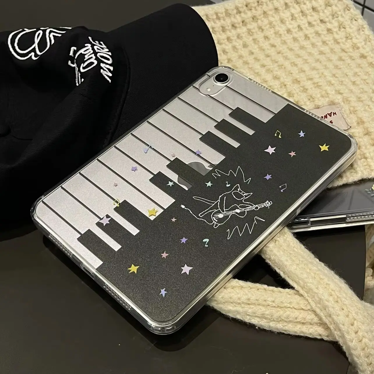 Korean Piano Key Music Cat Y2K Cover For iPad Pro 13 11th M5 M4 12.9 A16 10 8 7 9th 10th For Ipad Air 11 M2 M3 Mini Tablet Case