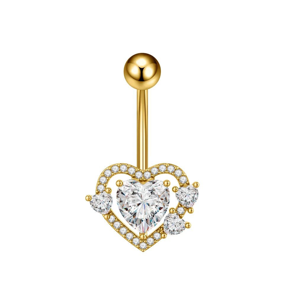 Mixed-Style Curved Belly Piercing Jewelry