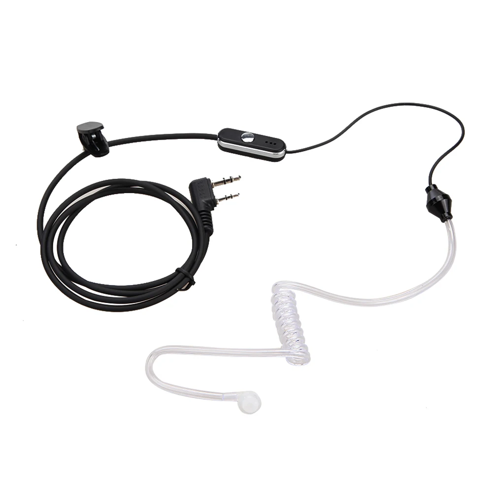 Plastic Walkie Talkie Earpiece Headset 2 Pin Acoustic Tube Earphone Walkie Talkie Headset PTT MIC for Baofeng Retevis Radios