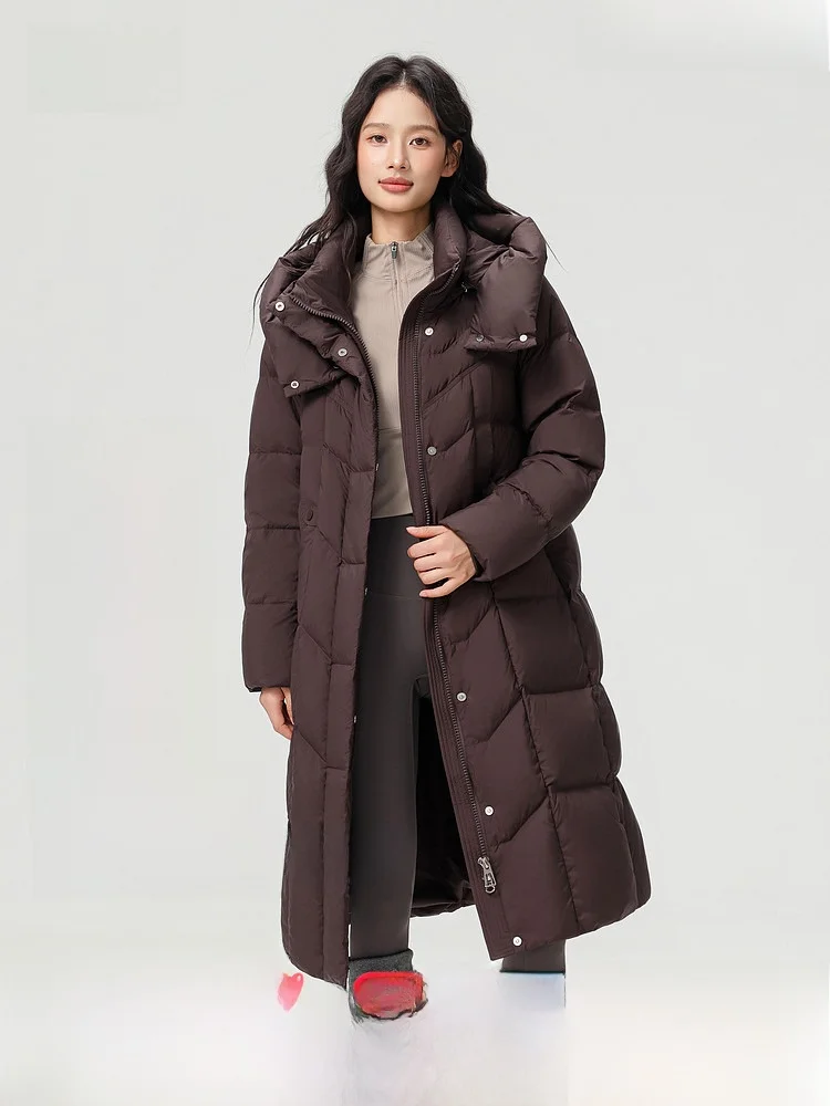 

Snow Flng 2026 Spring New Long Women's down Jaet Simple Pure Color Warmth Korean Sle Commute Wind Polyester Fiber Du ...