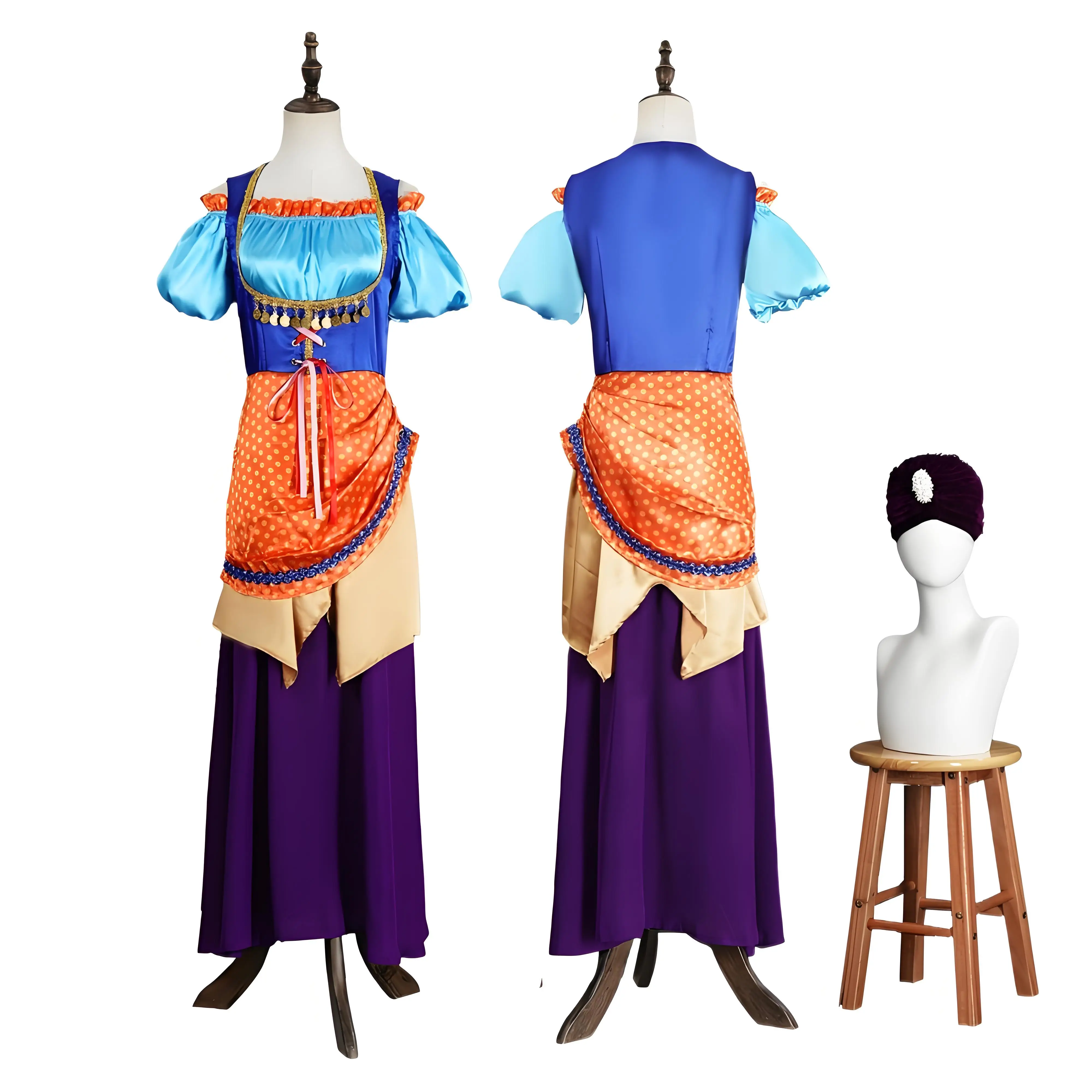 

Женский костюм звезды Таро-прощника, мистический костюм для взрослых на Хэллоуин, сексуальное цыганское платье со шляпой