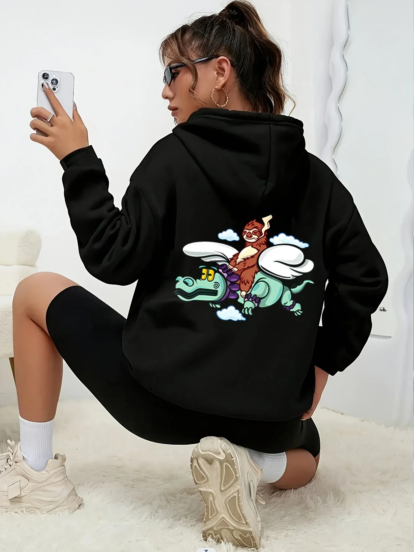 Japanese Anime Prints Hoodies Corridos Tumbados Merch Women's Fleece Hooded Pullover Fashion Loose Casual Hip Hop Sweatshirts