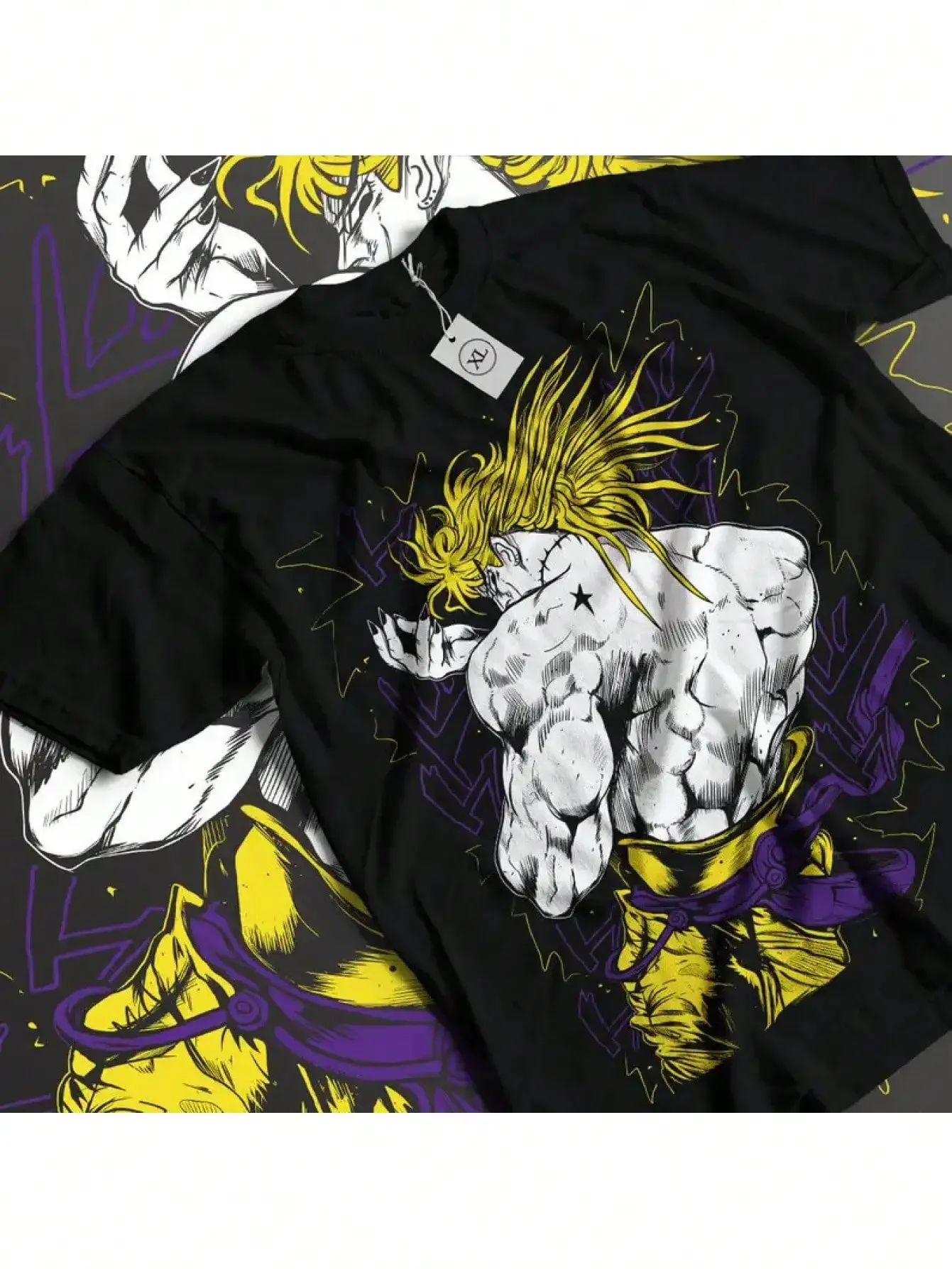 

Bizarre Adventure Shirt Bizarre Adventure Jotaro Kujo Dio Giorno Anime Shirt T Shirt 100% Cotton Crew Neck Tee With Geometric Pa