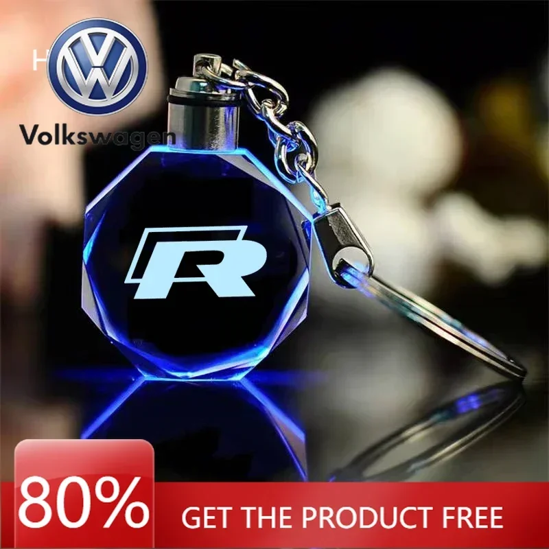 

Брелок для ключей с кристаллами и LED-подсветкой для VW Volkswagen Jetta MK5 Golf, подвеска-держатель для ключей с логотипом Volkswagen Rline Golf Jetta Polo