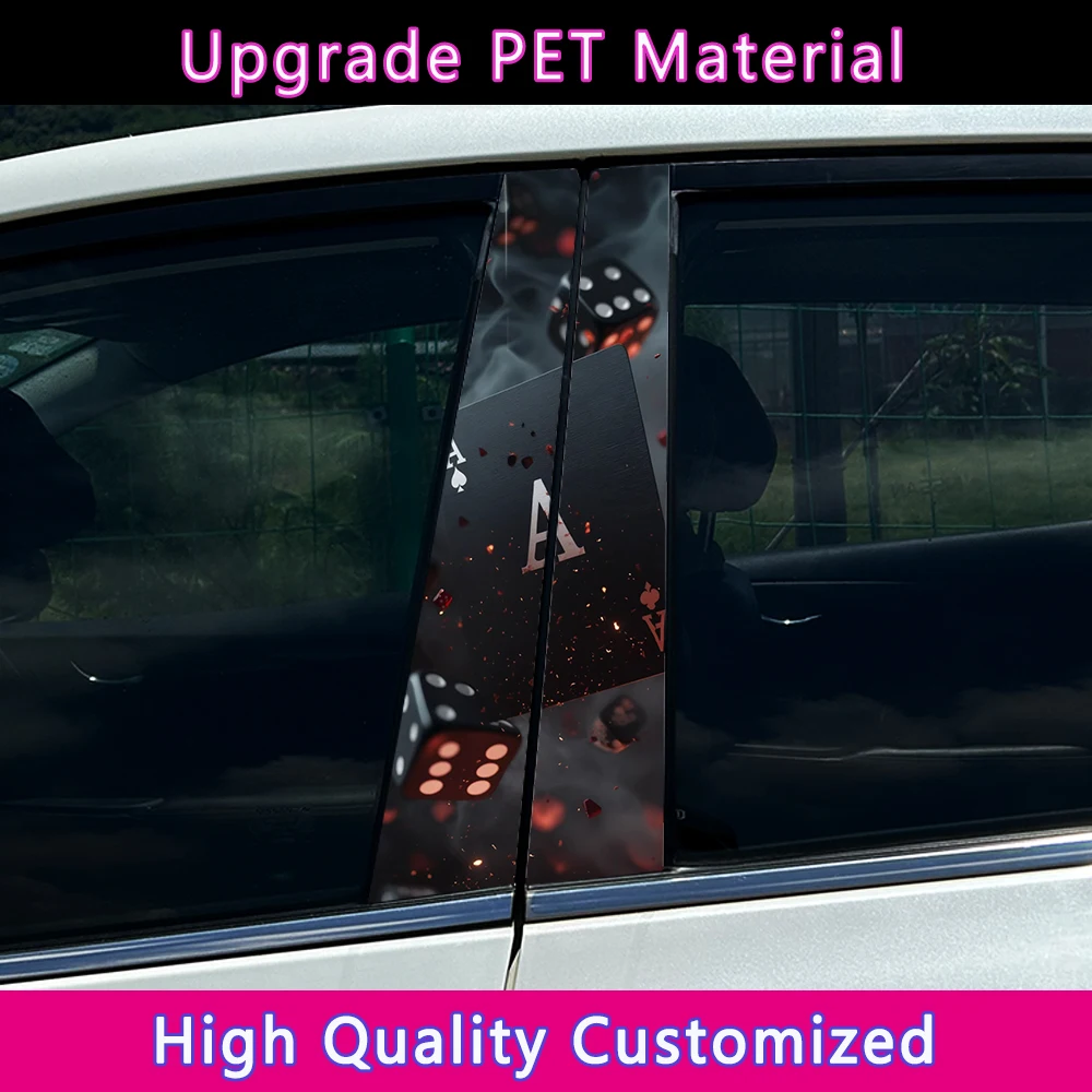 

Creative Poker PET Car Stickers Waterproof DIY Auto B-pillar Playing Card Decoration Cover Scratches Universal Vehicle Decals