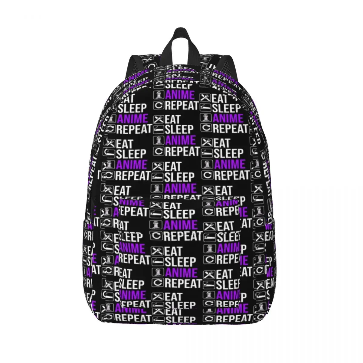 

Anime Lover Funny Gift - Eat Sleep Anime Repeat Simple and Stylish Backpack Canvas Backpack Bags for women