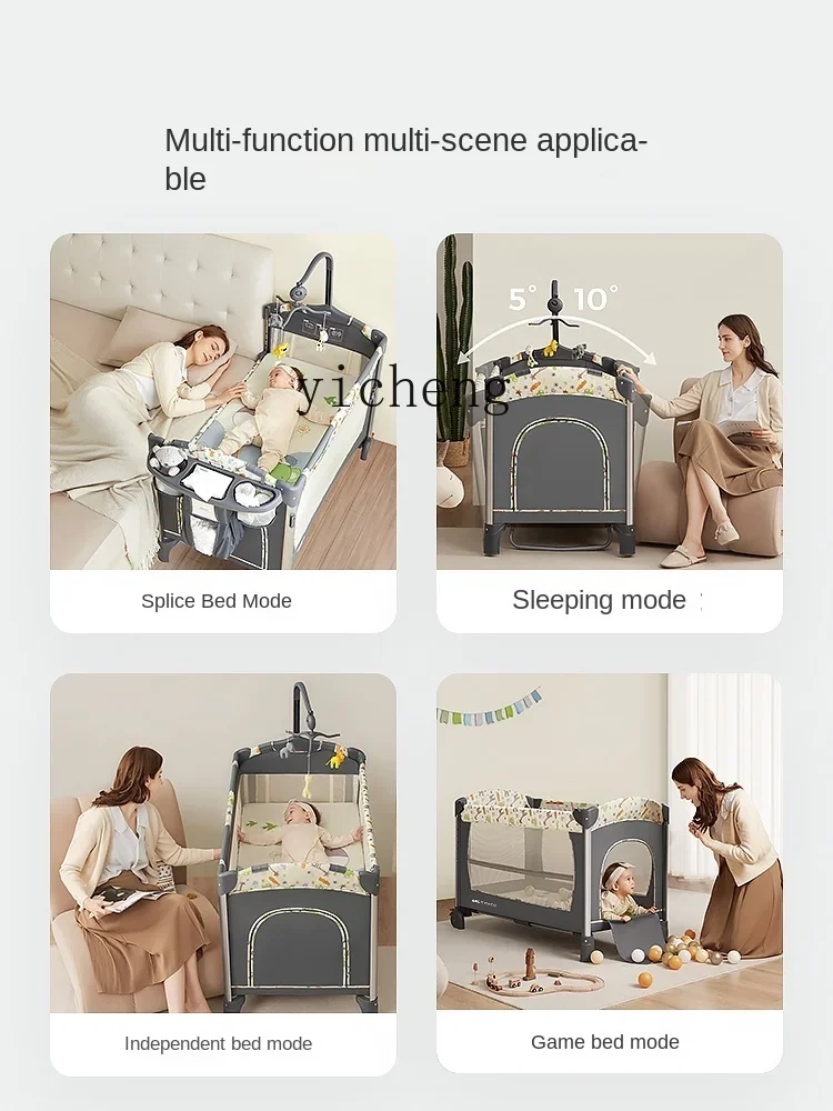 Lit de bébé pliant Tqh, couffin mobile pour nouveau-né, lit à coutures multifonctionnel
