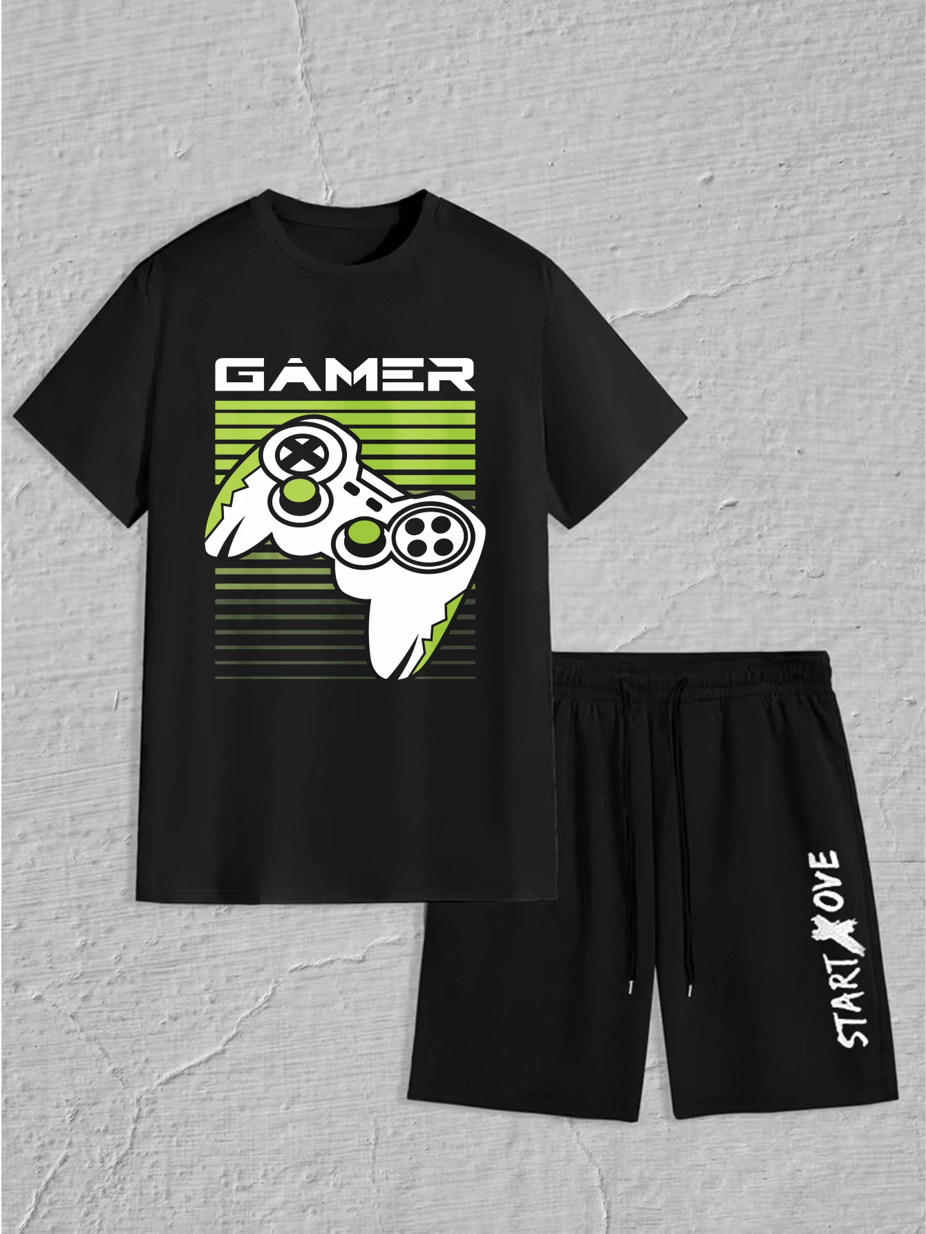 

Мужской комплект 2025 Летний мужской комплект, новые мужские комплекты, комплект тренировочного костюма, мужская мужская одежда с круглым вырезом, спортивный графический комплект с принтом