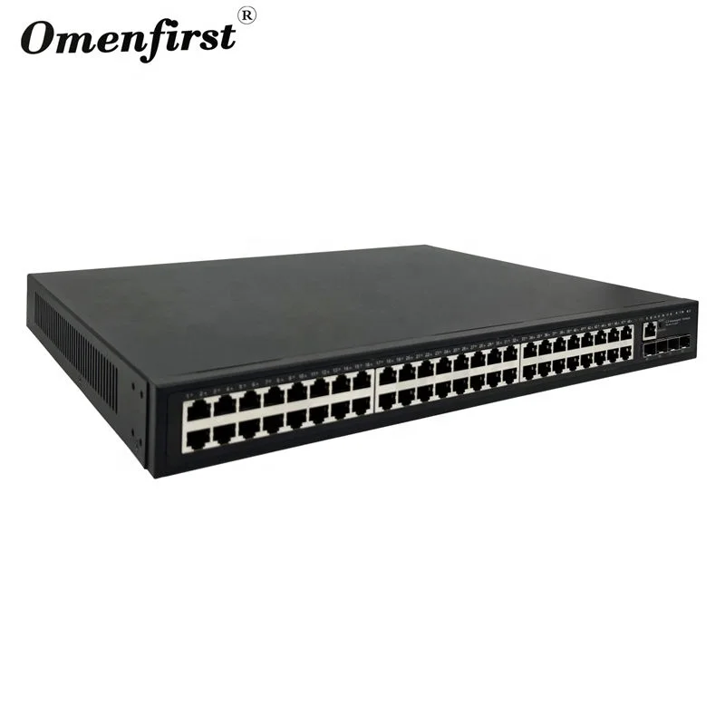 Managed Ethernet Gigabit Managed Switch 48 Port with 10/100/1000M 4 SFP Poe Switch Gigabit Uplink Port QoS LACP VLAN Support