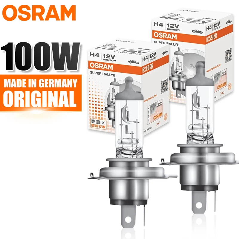 Lâmpada Halógena Automotiva OSRAM H4 H7 9003 HB2 62204 Hi/Lo Beam 3200K 12V 90/100W OEM Original Mini Lâmpada 1:1 Plug&Play