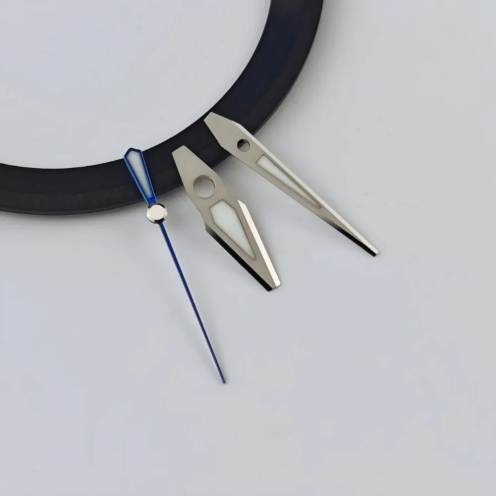 NH35 penunjuk jam tangan 5 sisi polesan dengan lapisan BGW9 bercahaya, modifikasi penunjuk GS untuk jam tangan mekanik NH36/NH34/NH38, aksesori jam tangan 12.5